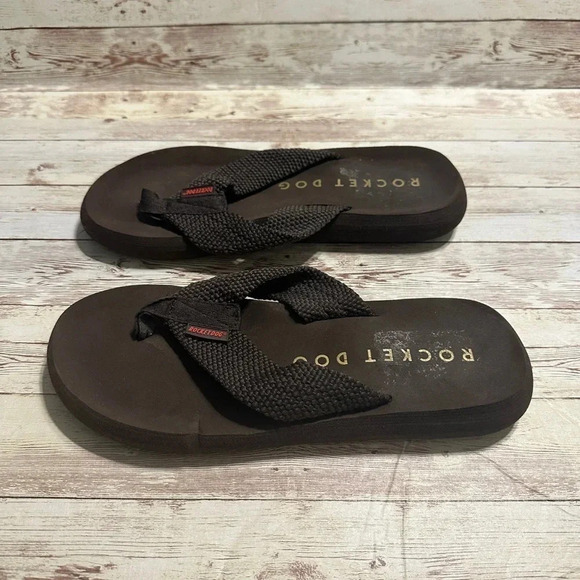 Rocket Dog Flip Flops Women’s Size 9 Men’s Size 7.5 Beach Pool Brown Thongs - Picture 5 of 7